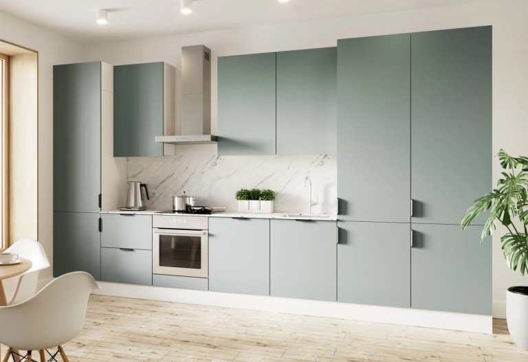 Meble-Kuchenne-Sorento-420-cm-Green-Bialy